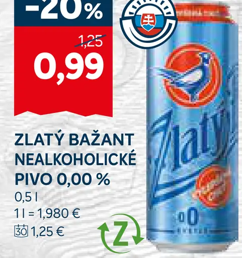 Zlatý Bažant Tmavé výčapné pivo plechovka