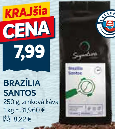 Signatura Brazília Santos zrnková káva