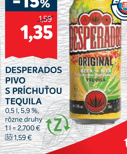 Desperados Pivo s príchuťou tequila plechovka