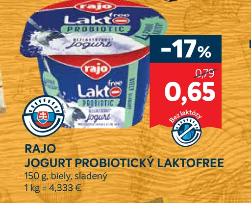 Rajo Jogurt probiotický laktofree