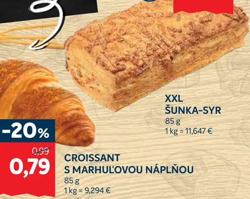 Croissant s marhuľovou náplňou