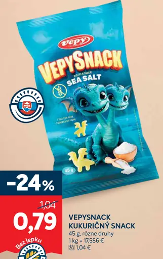 Vepy Vepysnack kukuričný snack