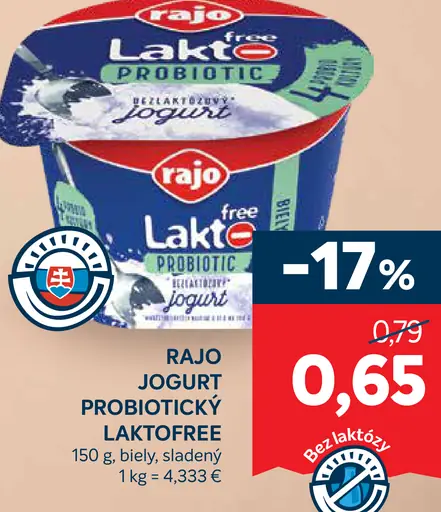 Rajo Jogurt probiotický laktofree