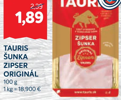 Tauris Zipser šunka originál