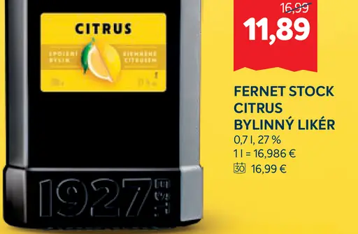 Fernet Stock Citrus Bylinný likér