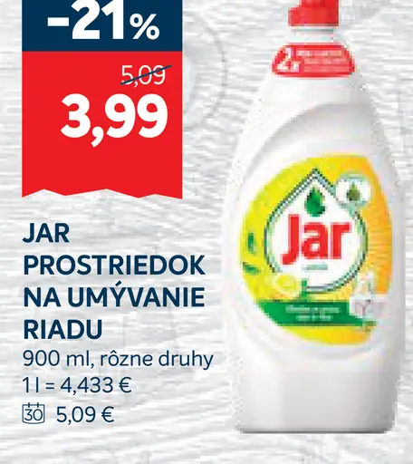 Jar prostriedok na umývanie riadu