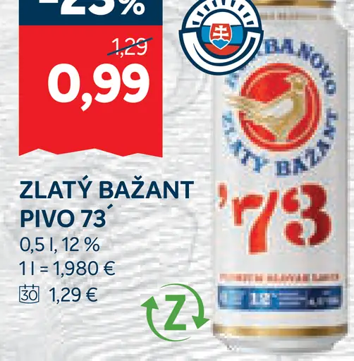Zlatý Bažant '73 plechovka