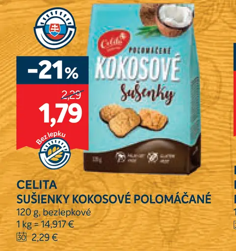 Celita Sušienky KOKOSOVÉ Polomáčané