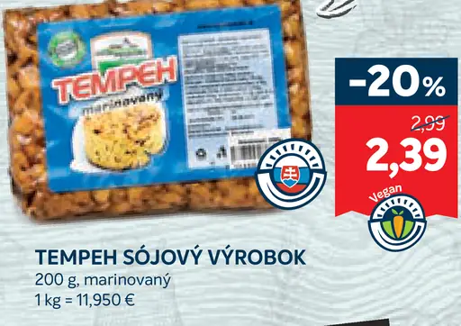 Tempeh Sójový výrobok