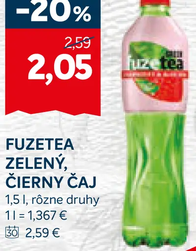 Fuzetea Zelený čaj, Čierny čaj