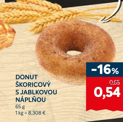 Donut škoricový s jablkovou náplňou