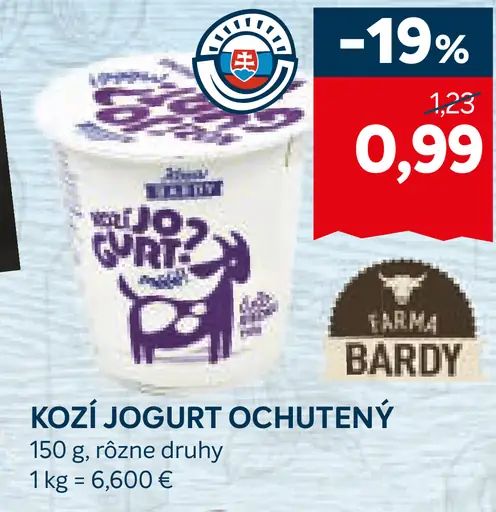 Kozi jogurt ochutený