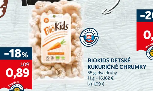 BioKids detské kukuričné chrumky