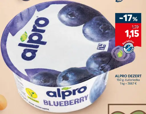 Alpro blueberry dezert