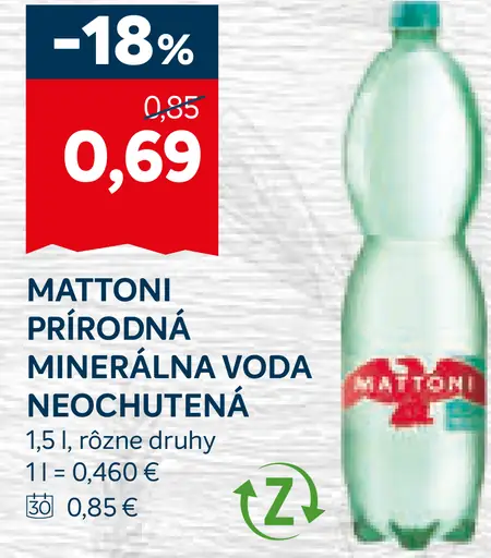 Mattoni Prírodná minerálna voda neperlivá