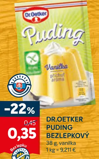 Dr. Oetker puding bezlepkový vanilka