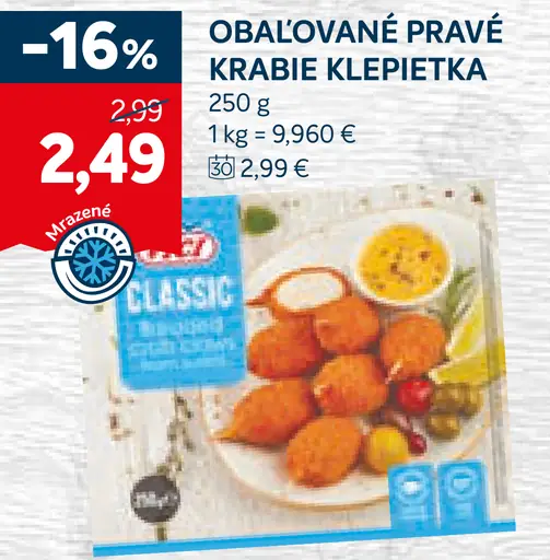 Obalované Pravé Krabie Klepietka