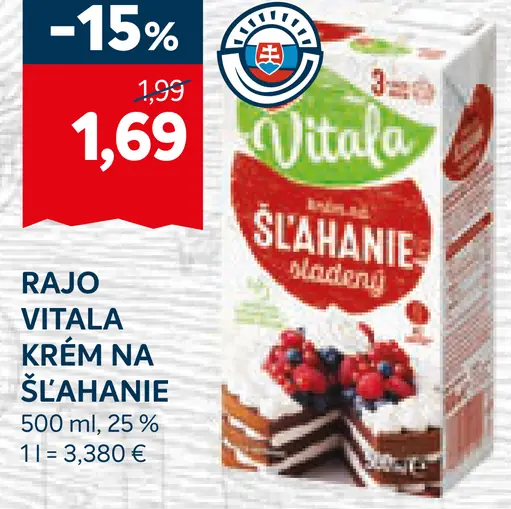 Rajo Vitala Krém na šľahanie