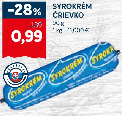 Syrokrem črievko