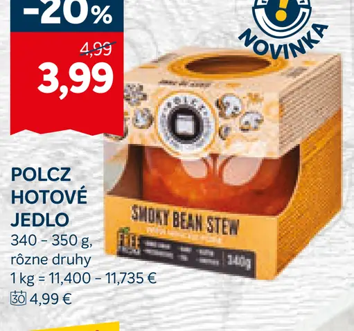 Polcz hotové jedlo rôzne druhy