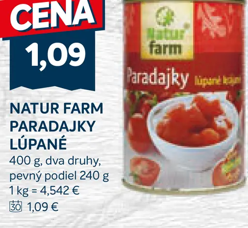 Natur Farm Paradajky lúpané krájané
