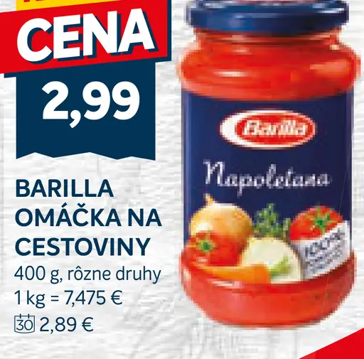 Barilla omáčka na cestoviny rôzne druhy