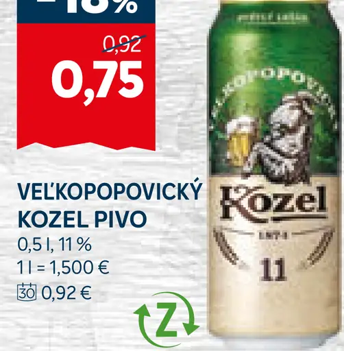 Velkopopovický Kozel plechovka