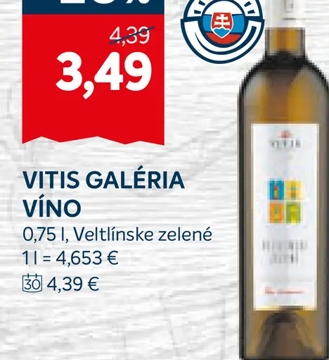 Vitis Galéria víno Veltlínske zelené
