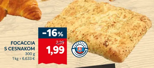 Focaccia s cesnakom