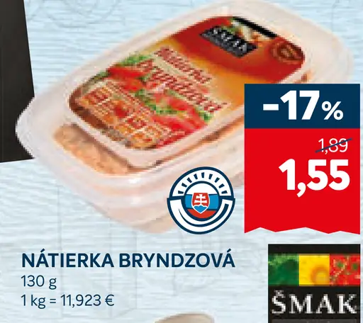 Šmak nátierka bryndzová