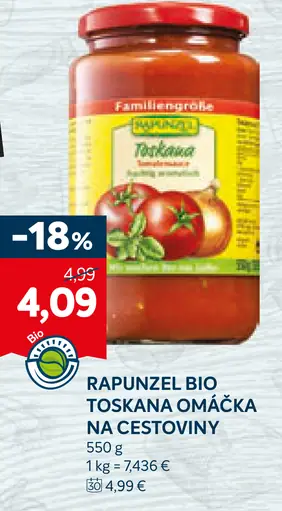 Rapunzel Bio Toskana Omáčka na cestoviny