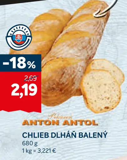 ANTON ANTOL Chlieb Dlháň balený