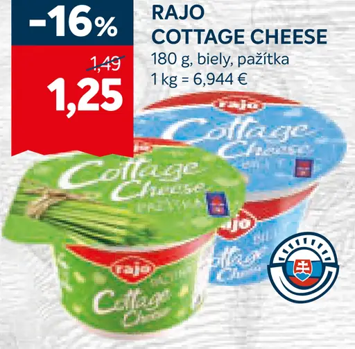 Rajo Cottage Cheese biely, pažítka