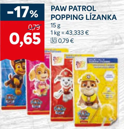 Paw Patrol Popping lízanka