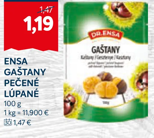 Ensa gaštany pečené lúpané