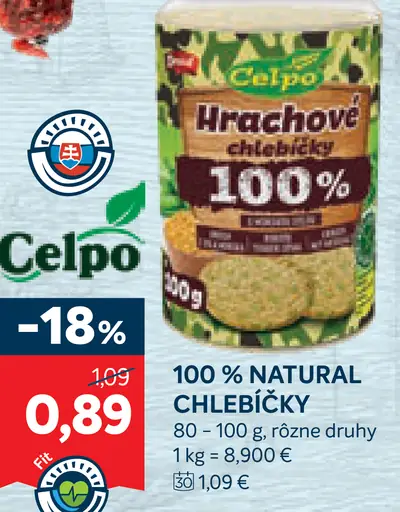 Celpo 100 % natural chlebíčky