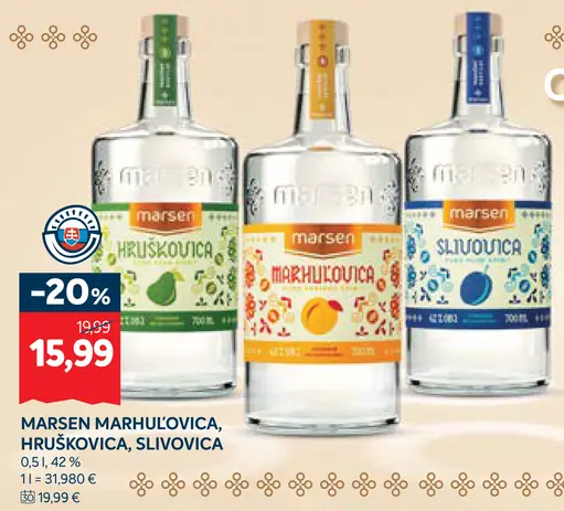 Marsen Marhuľovica, Hruškovica, Slivovica