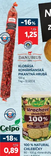 Danubius Klobása Komárňanská pikantná hrubá