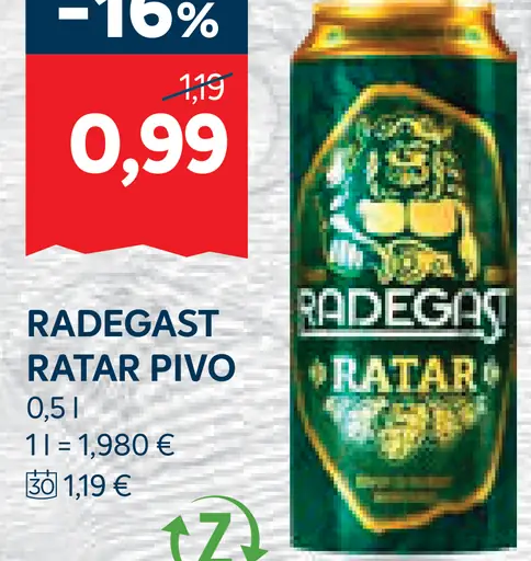 Radegast Pivo plechovka