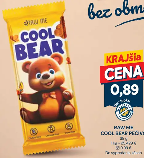 Raw Me Cool Bear pečivo