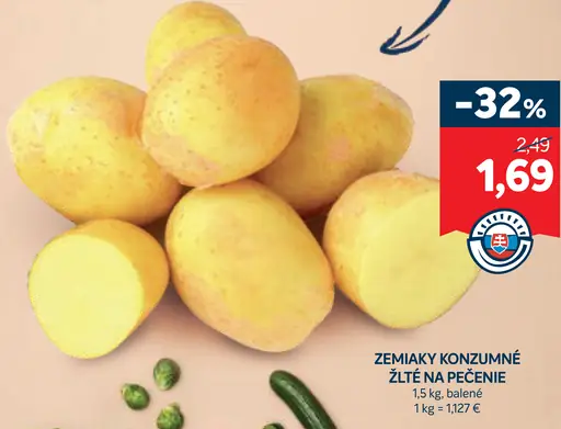 Krai Zemiaky konzumné žlté na pečenie