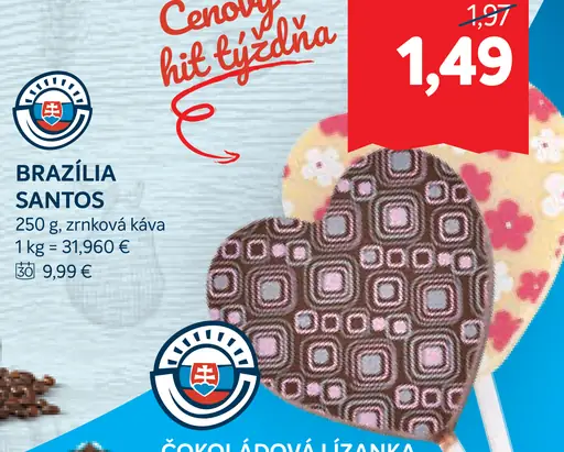 Brazília Santos zrnková káva