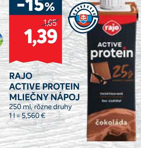 Rajo Active Protein Mliečny Nápoj