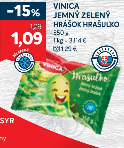 Vinica Jemný zelený hrášok Hraško