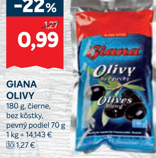 Giana Olivy Čierne Bez Kôstky