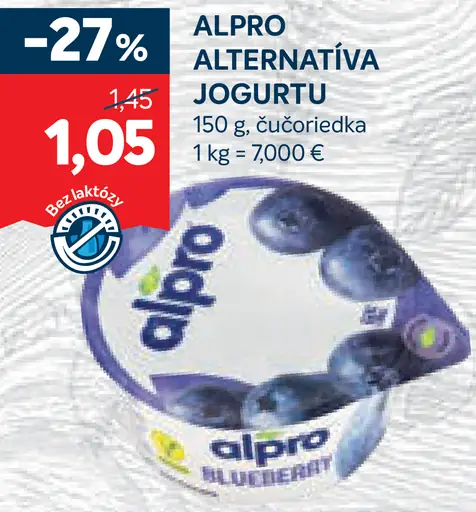 Alpro Alternatíva Jogurtu Čučoriedka