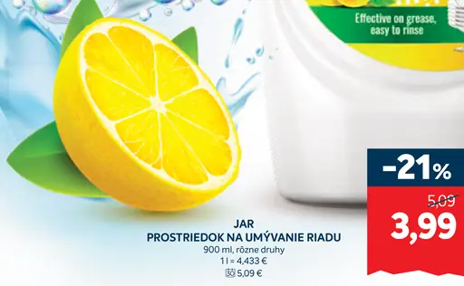 Jar prostriedok na umývanie riadu