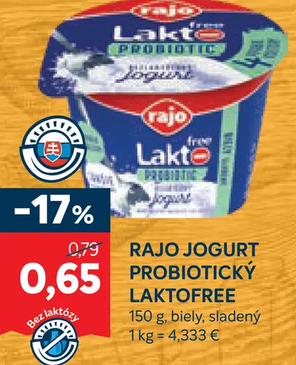 Rajo Jogurt probiotický laktofree