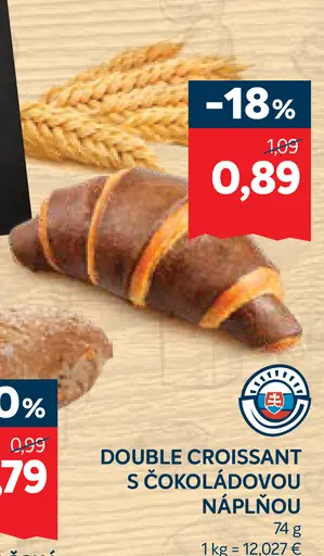 Double croissant s čokoládovou náplňou