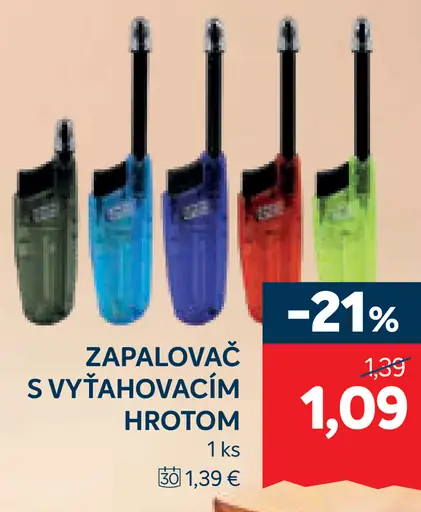 Zapaľovač s vysúvavacím hrotom